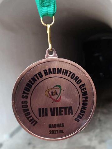 Lietuvos studentų badmintono čempionatas 2021 - 3 vietos medalis